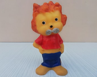 Vintage rubber toy - Children toy - Soft rubber doll - European rubber toy - Bath toy - Little lion - Collectibles toy - Decor for nursery
