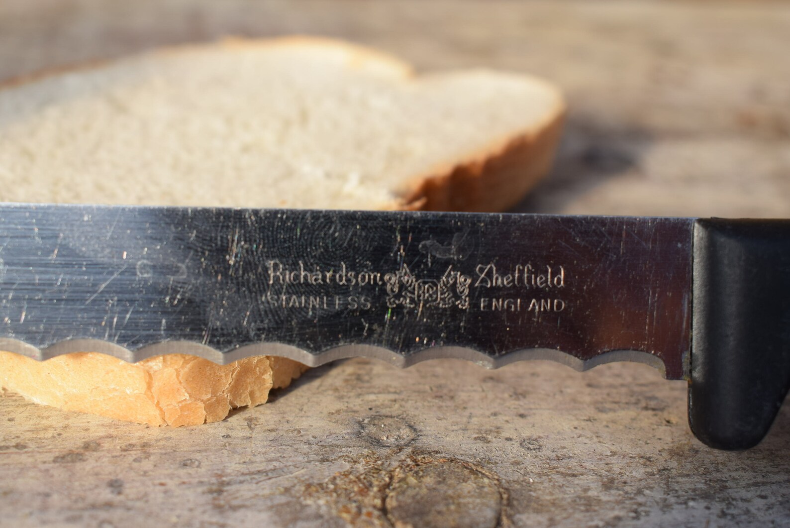 Vintage Bread Knife Knife of Stainless Steel Black Plastic Etsy