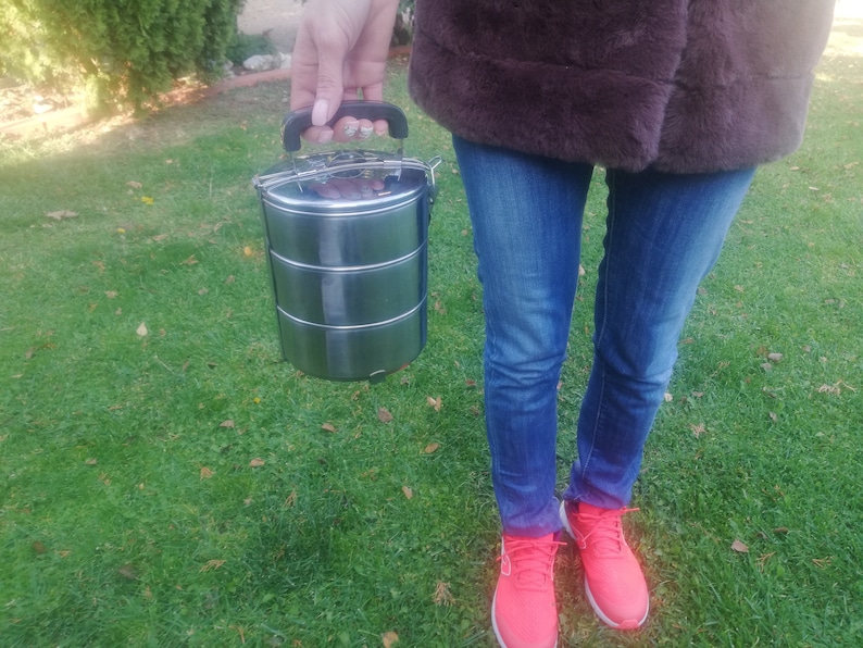 Vintage Food Container Stainless Steel Lunch Boxes Set of Three Food ...