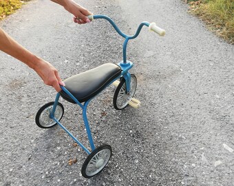 Vintage Children's Tricycle: 1960s Metal Bike, Retro Kid's Decor