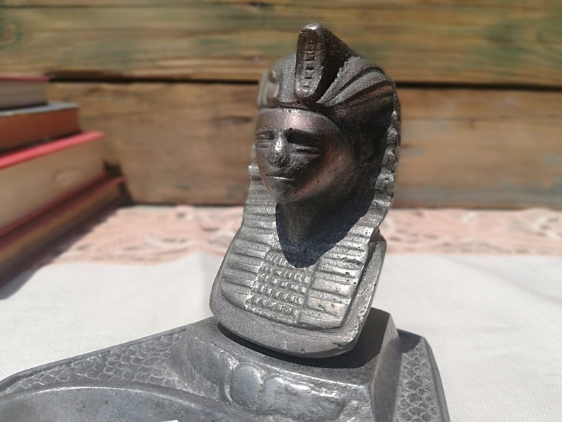Ashtray for your collection Ashtray from the USSR Ancient metal ashtray of 50s Ashtray for smokers Old ashtray with Egyptian figure