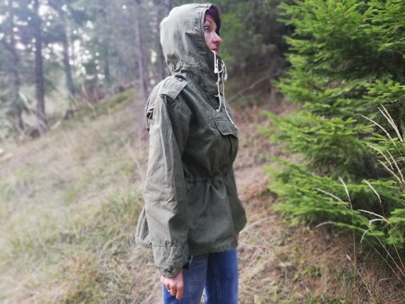 Vintage anorak - Green jacket from canvas - Surviv