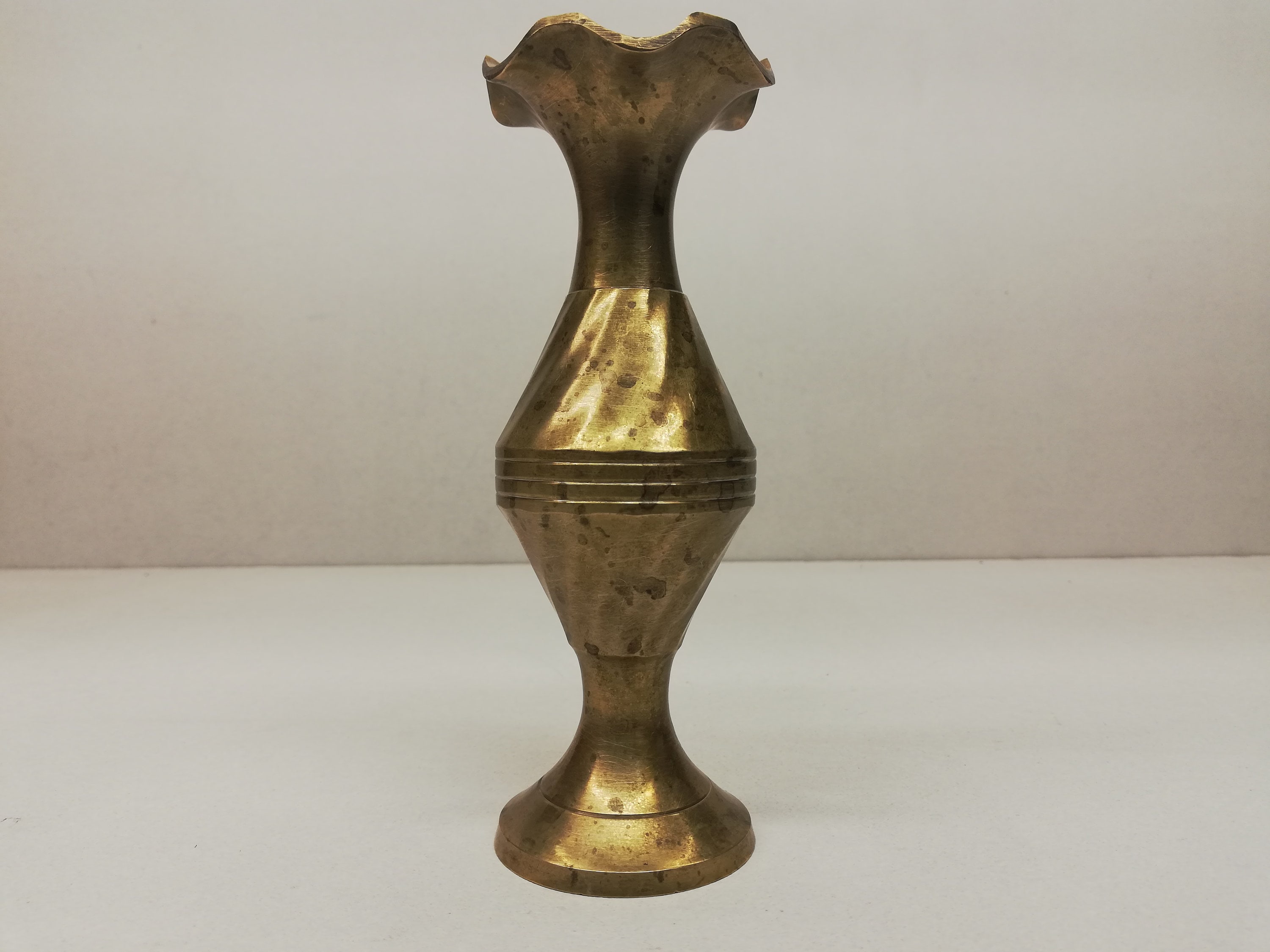 Vintage Small Brass Vase Solid Brass Vase Short Brass Vase Etsy