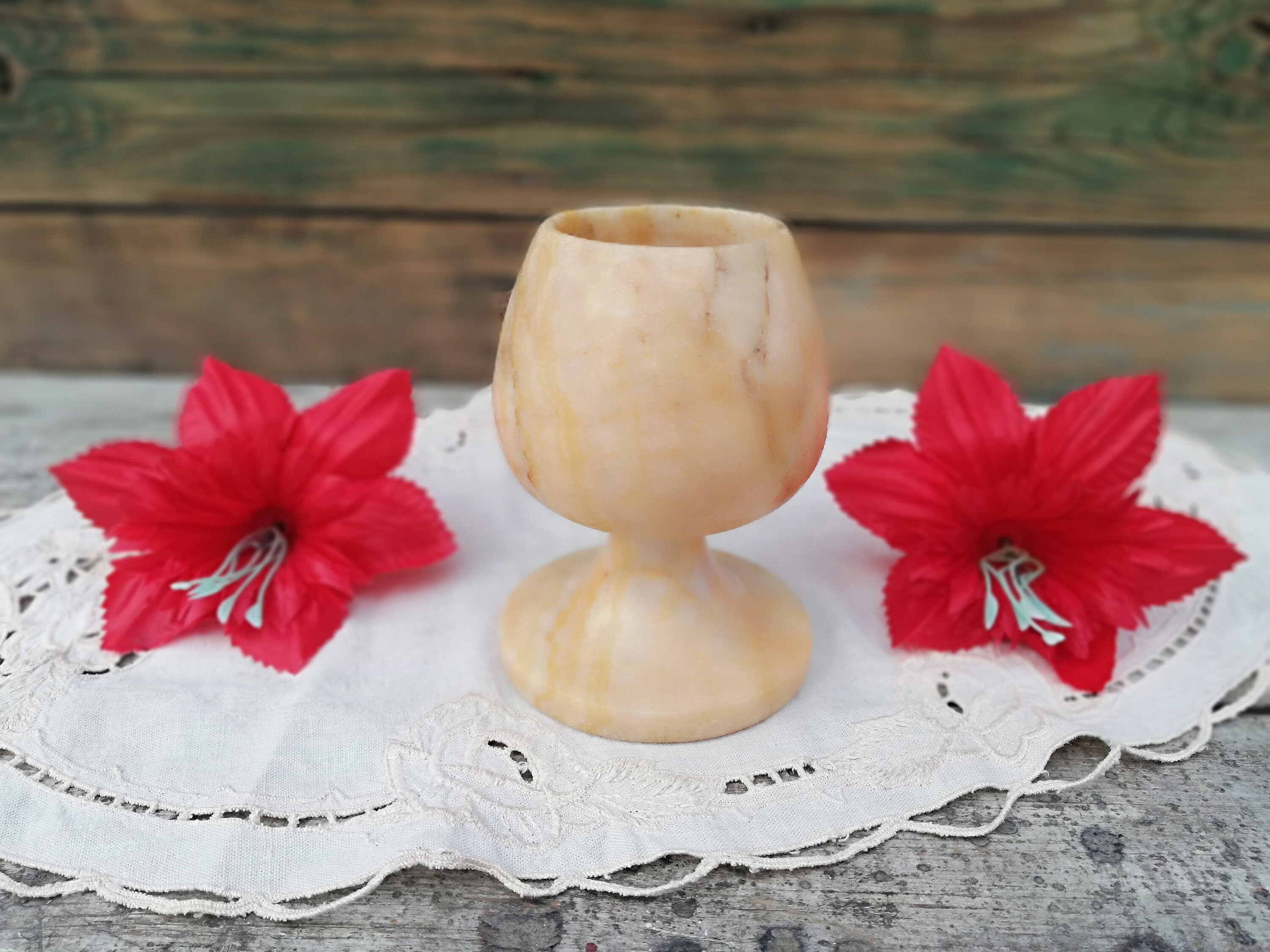 Vintage marble vase Small beige vase Heavy marble vase Etsy