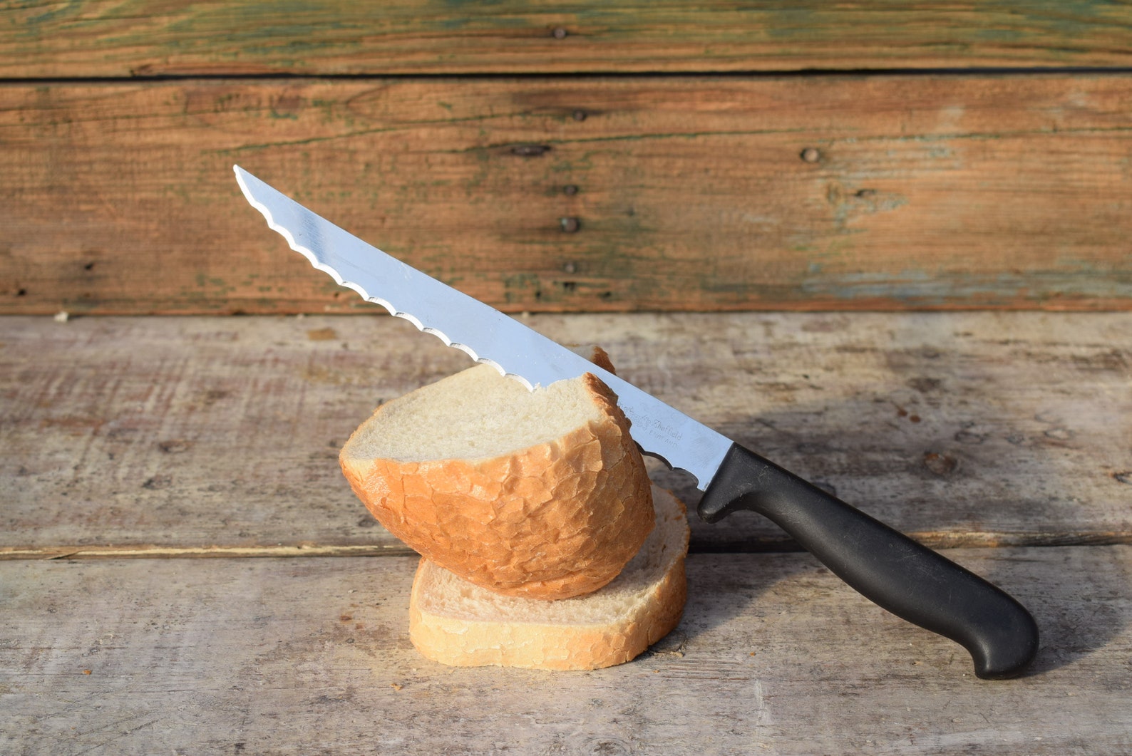 Vintage Bread Knife Knife of Stainless Steel Black Plastic Etsy