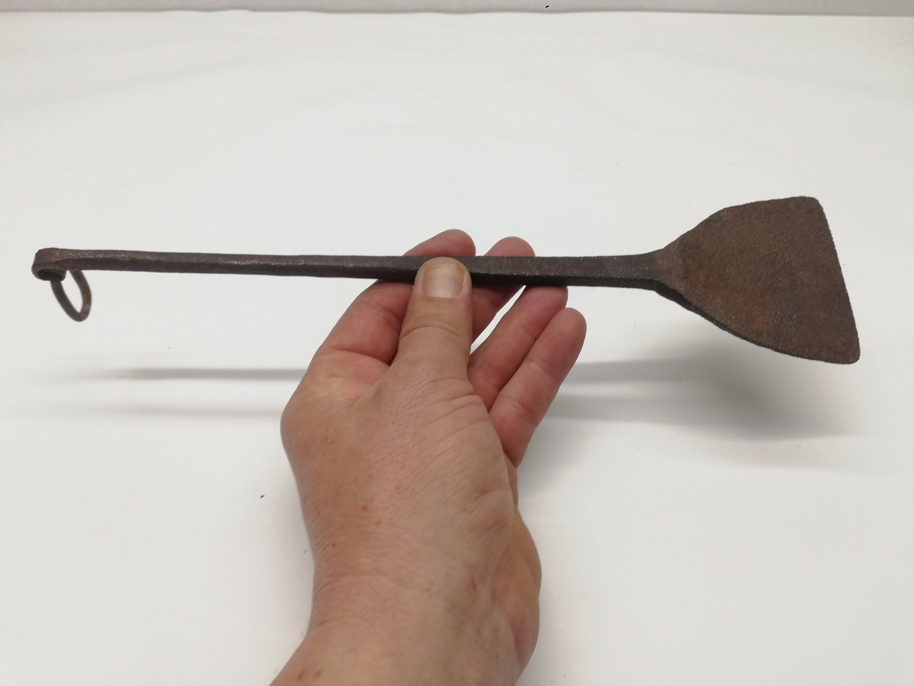 Iron Kitchen Spatula Antique Cooking Tool Primitive Rusty Flat Spoon