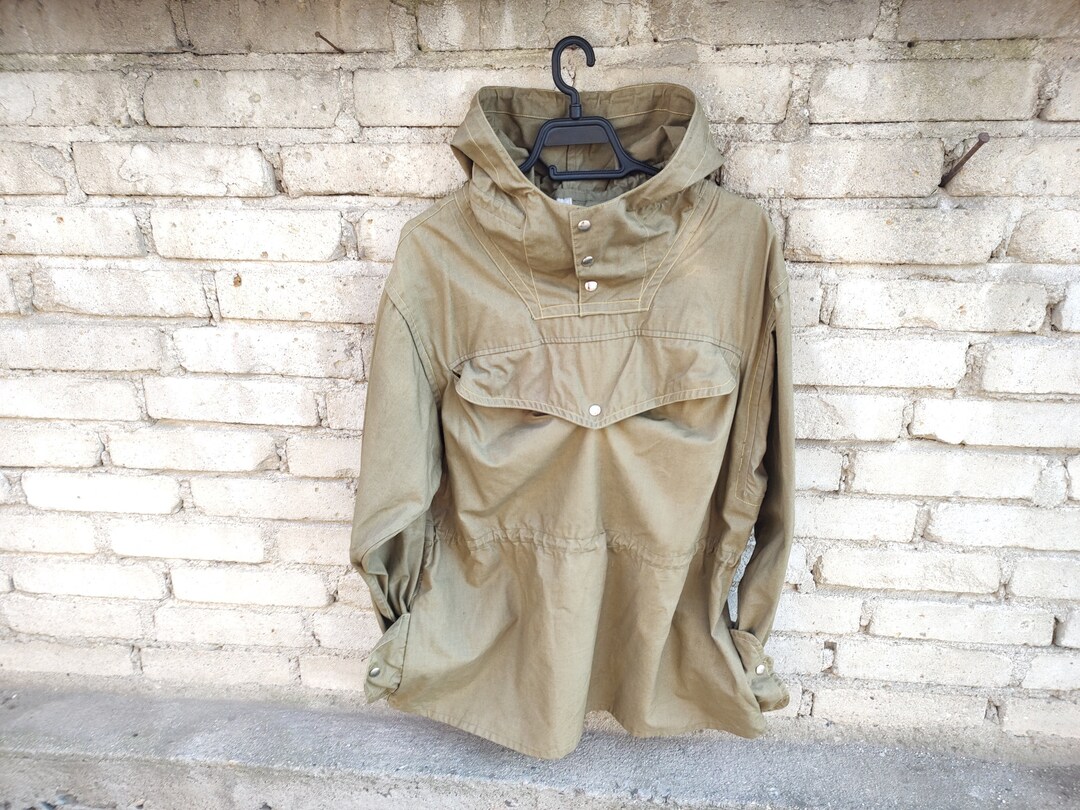 Vintage Military Rain Jacket Army Canvas Pullover Anorak Etsy