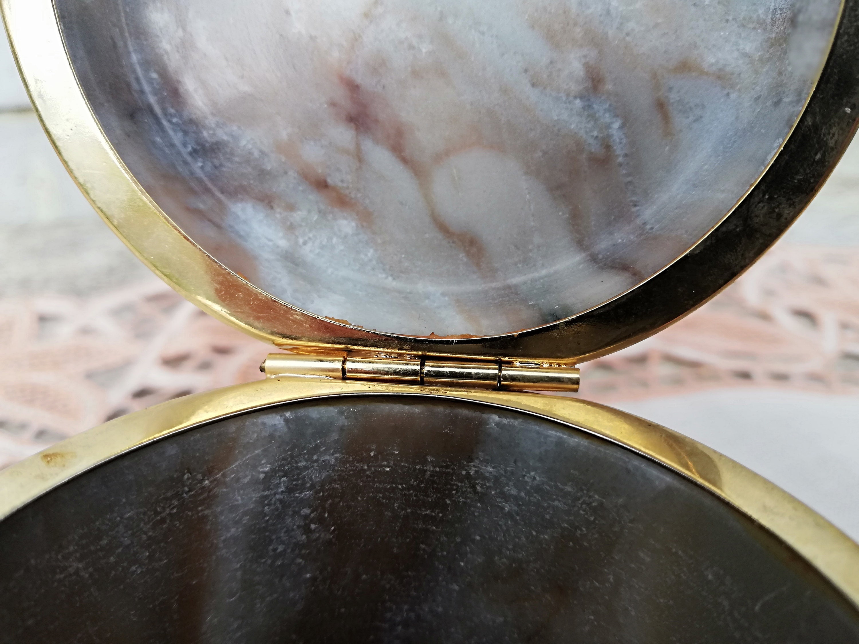 Boîte à Bijoux Vintage – Marbre Et Laiton, Poids 1260g