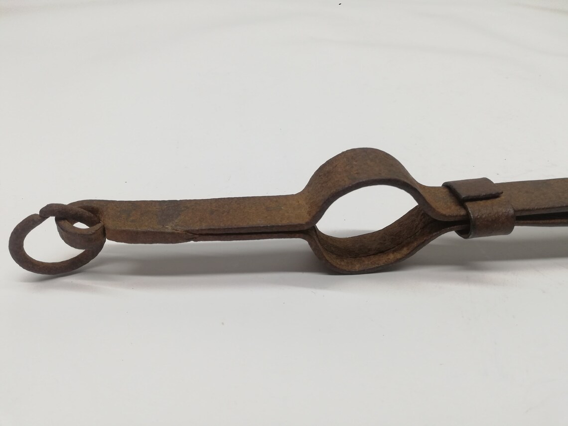 Rusty Fireplace Tongs Primitive Fire Tongs Iron Etsy