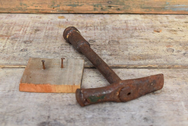 Antique metal hammer from 20s Small hammer with metal handle Etsy