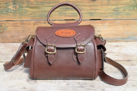 Vintage 80s Leather Handbag: Brown Retro Shoulder Bag
