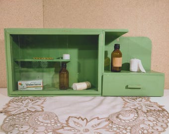RESERVED for Michael - Wooden medicine cabinet - Wall pharmacy cupboard - Apothecary chest - Bathroom storage - Storage unit - Vintage piece