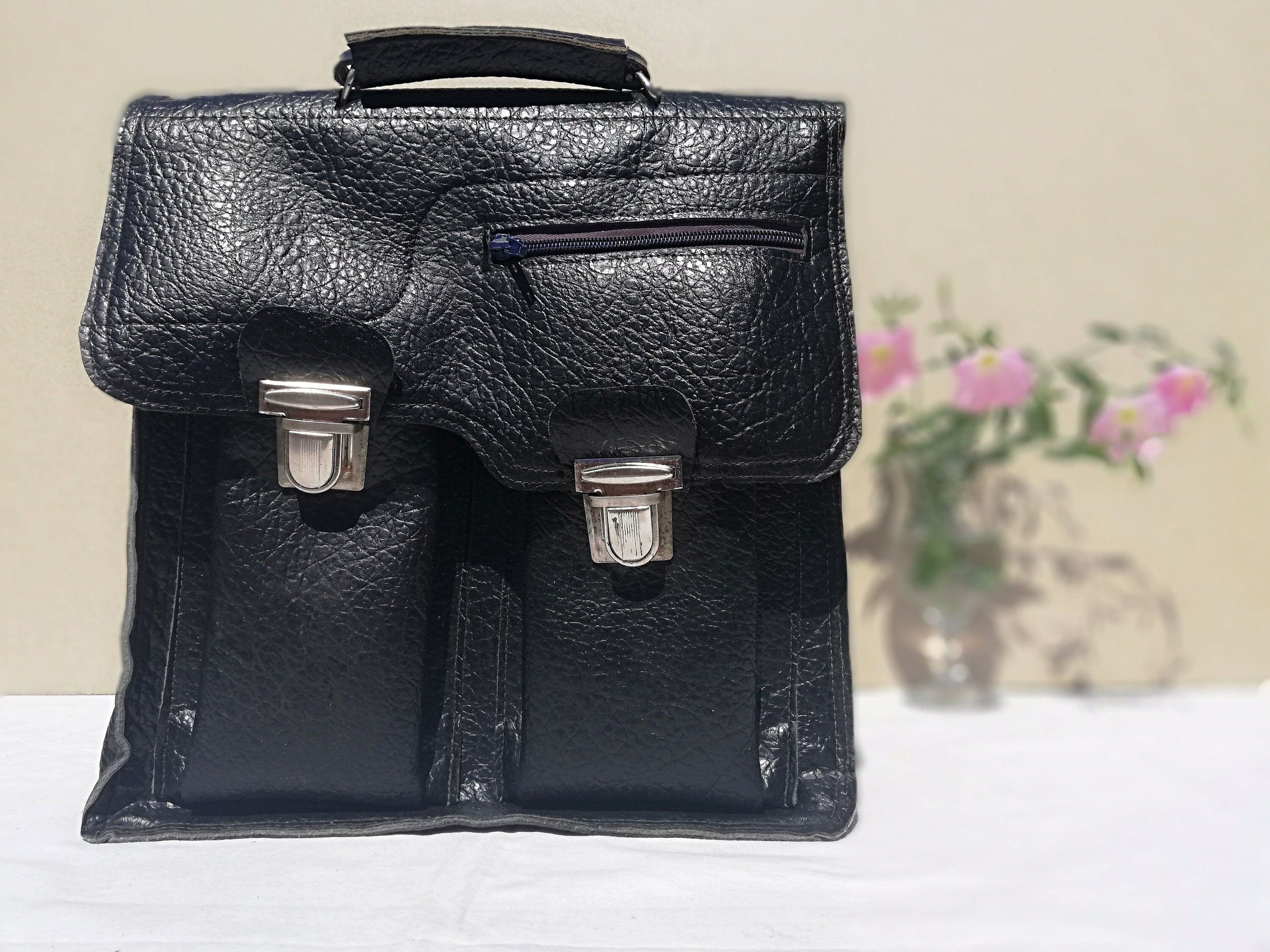 Buy Vintage Handbag Black Leather Handbag Embossed Bag Bag