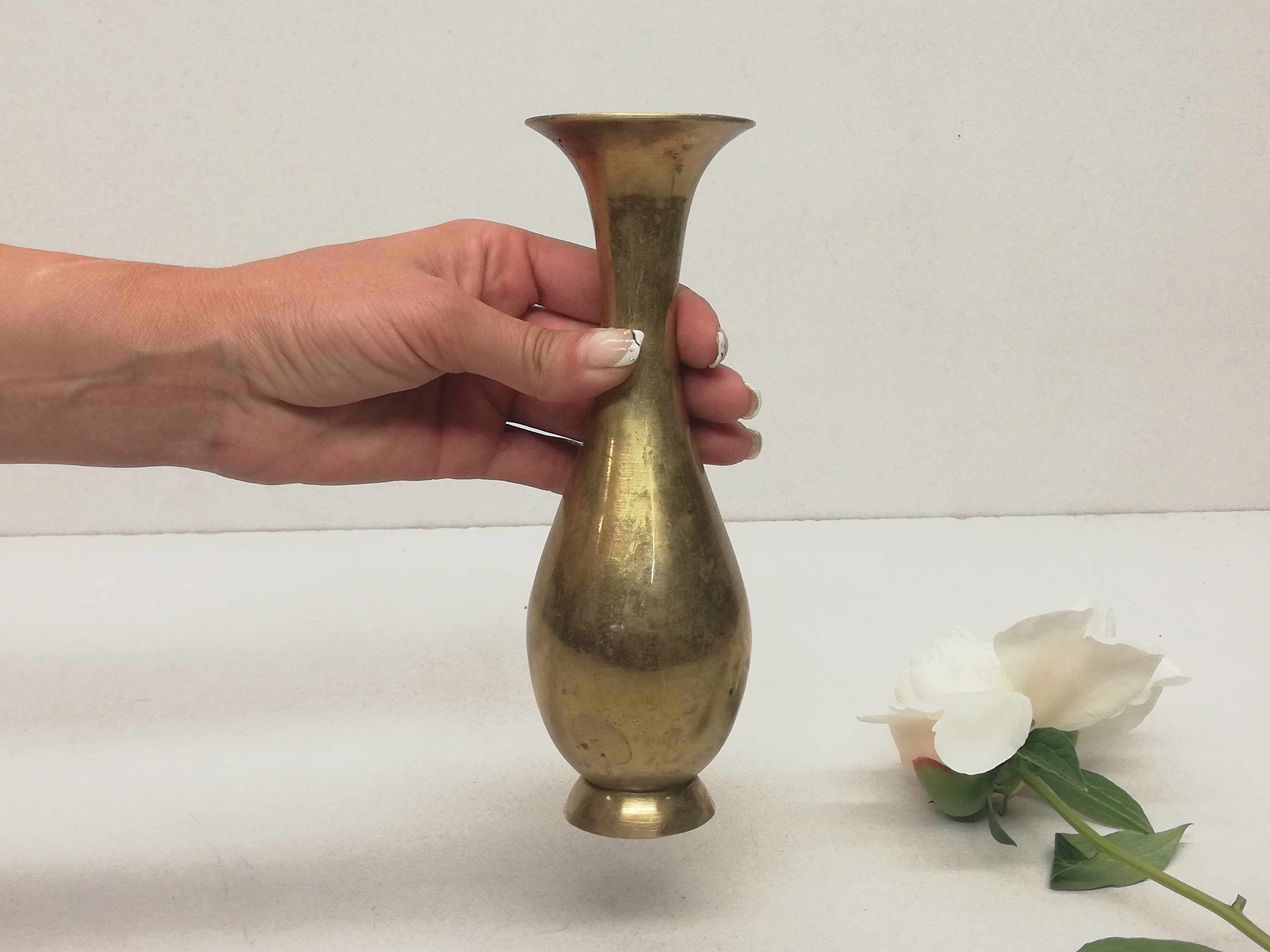 Vintage Small Brass Vase Solid Brass Vase Short Brass Vase Etsy