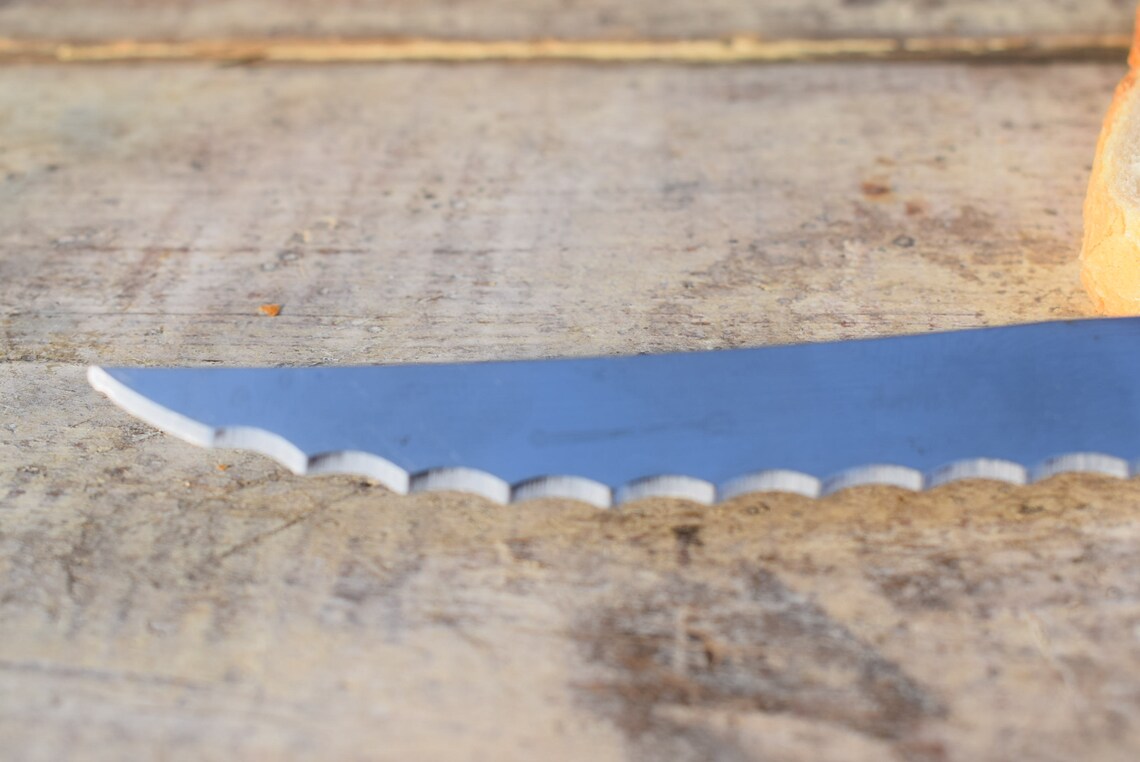 Vintage Bread Knife Knife of Stainless Steel Black Plastic Etsy