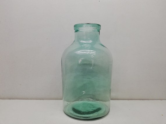Vintage Glass Jar 7 Liters Large XL Clear Glass Bottle Wide Mouth Jar  Canning Jar Floor Vase Big Kitchen Container Rustic Decor 