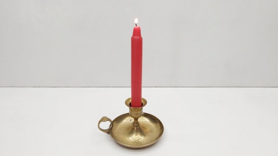 Vintage Brass Candlestick Holder Finger Hole Candle Holder Chamber Candle  Holder Bedroom Candlestick Brass Candle Plate Decoration -  Canada