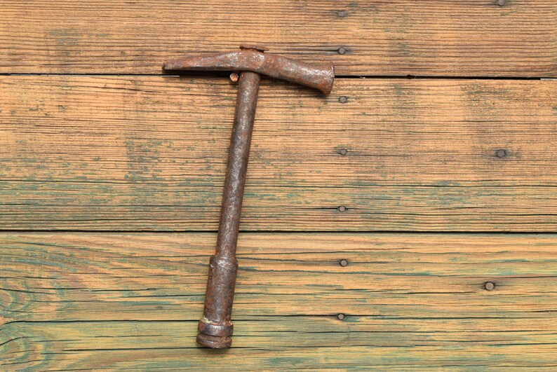 Antique metal hammer from 20s Small hammer with metal handle Etsy