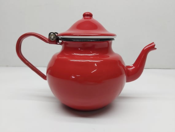 Little еnamel Teapot Kitchen Kettle Retro Tea Kettle Metal Coffee