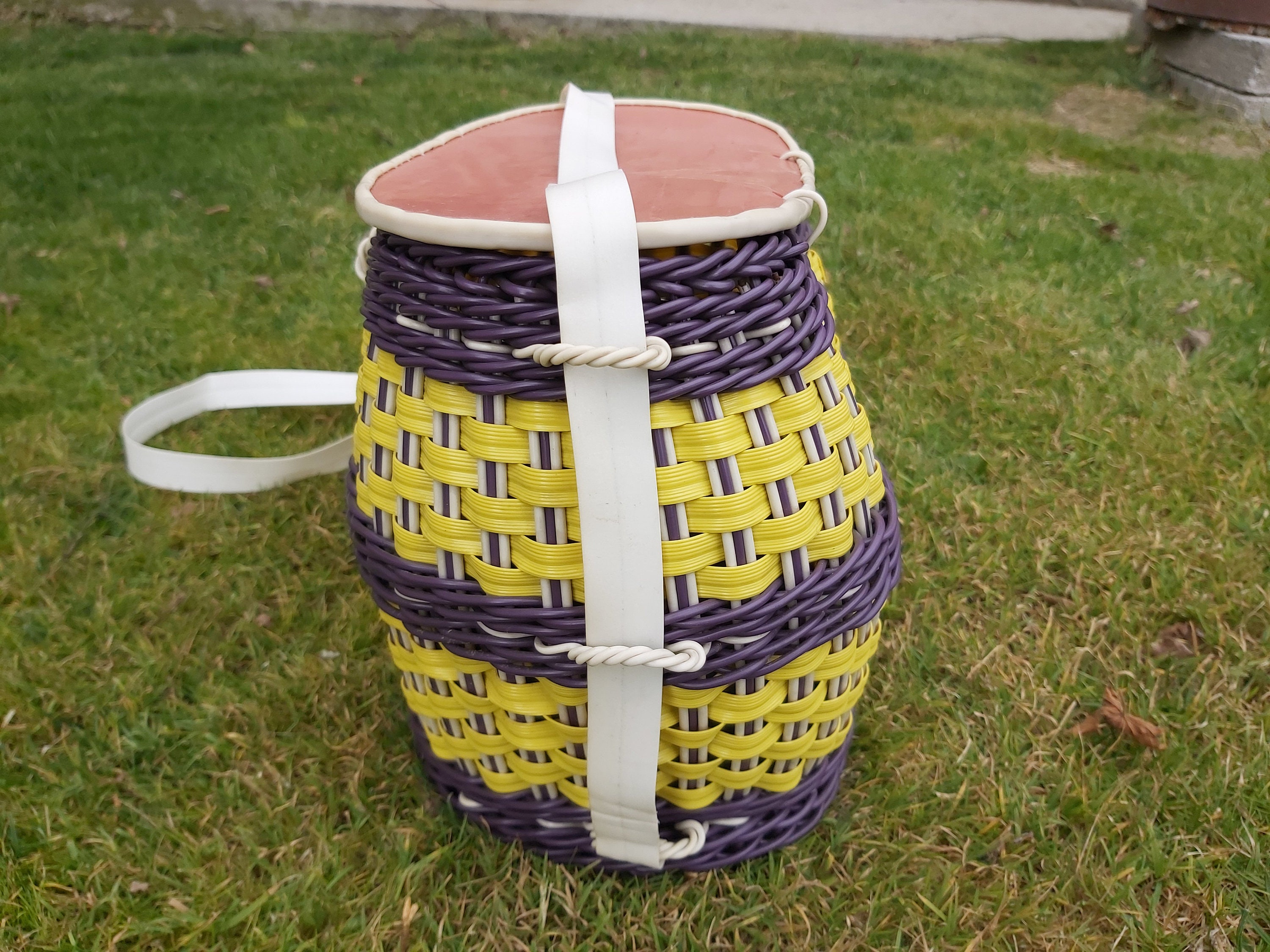 Panier De Pêche Créel En Osier Vintage – Appât, Mouche – Avec Sangle – Marron