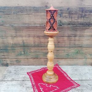 Vintage wooden candlestick - Handmade - Solid wood candlestick - European candle holder - Home decor - Office decor - Gift for the newlyweds