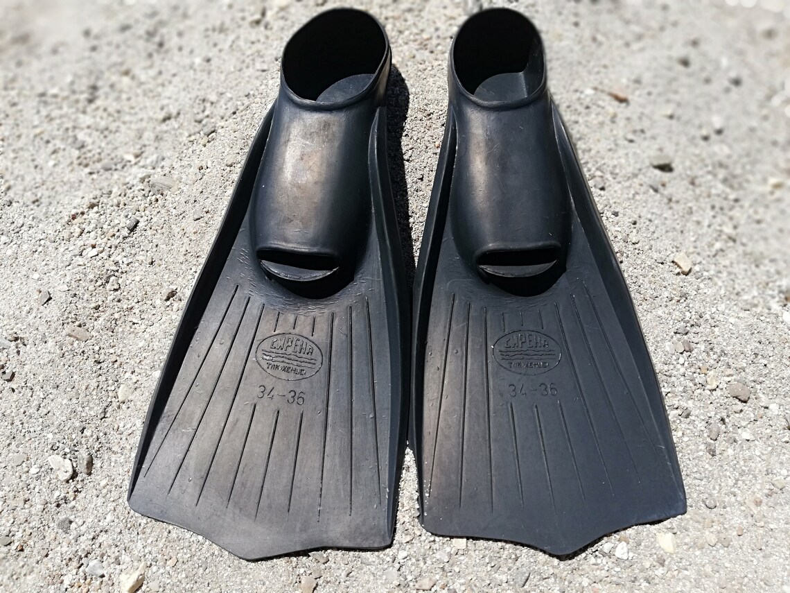 Old Rubber Flippers Swimming Flippers Flops Old Flippers Etsy