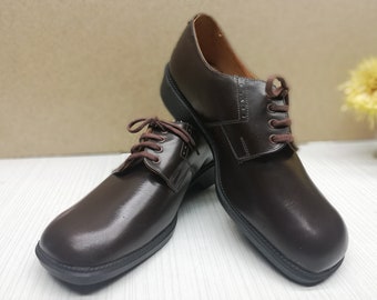 Vintage men's shoes - Brown genuine leather shoes - Elegant shoes - Leather loafers - Dress shoes - Made in Bulgaria - Men's size US 9.5