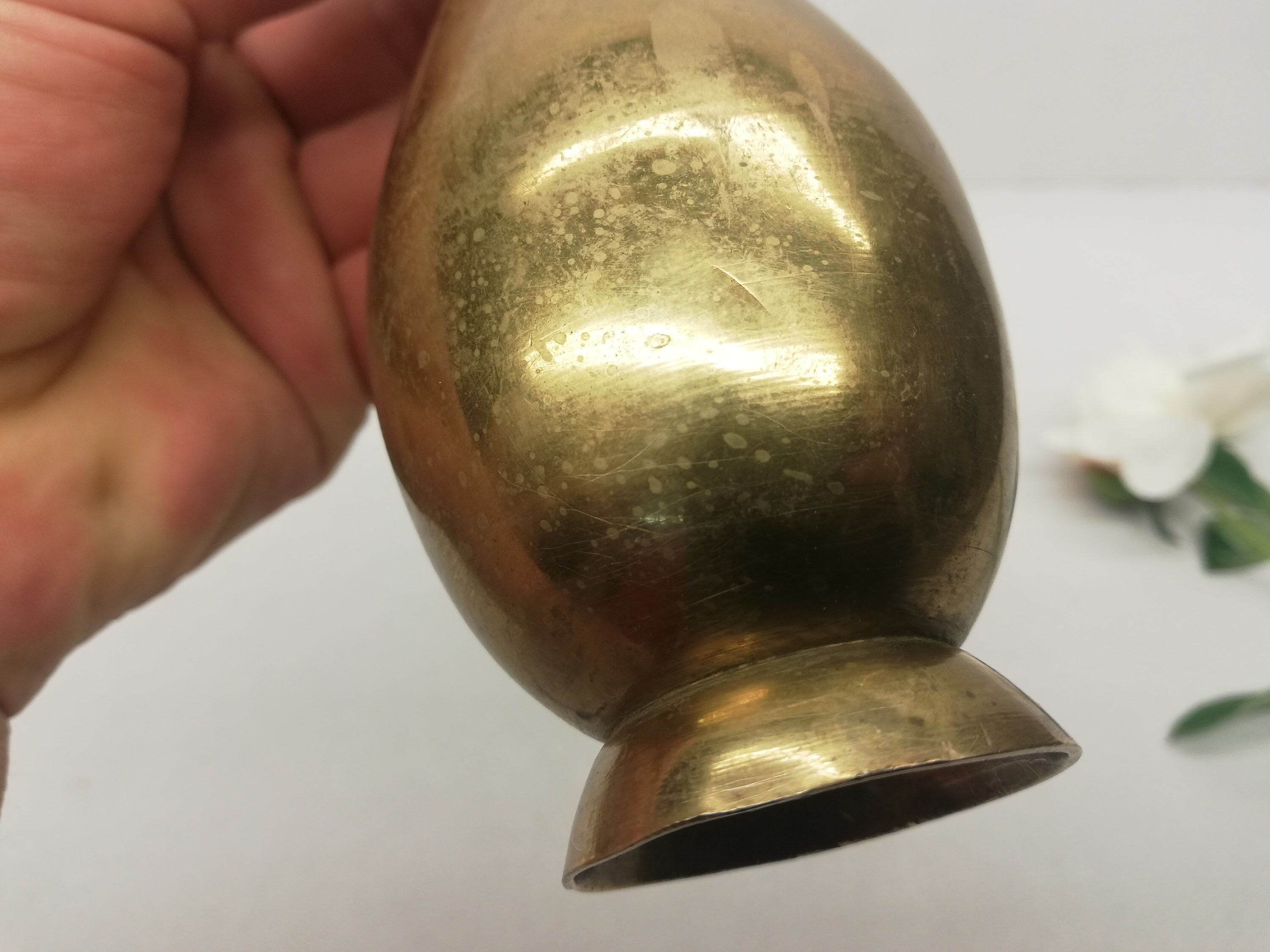 Vintage Small Brass Vase Solid Brass Vase Short Brass Vase Etsy