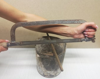 Vintage Hacksaw: Metal Cutting Hand Tool, 1950s Craft Decor