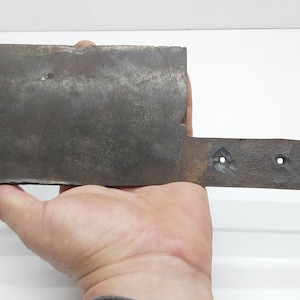 Vintage Meat Cleaver: Rusty Iron Butcher Knife, Primitive Kitchen Hatchet