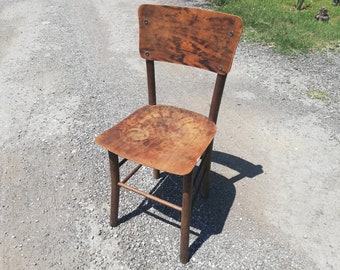 Vintage wooden chair from 50s - Kitchen chair - Old kitchen furniture - Farm decor - Decor for an old house - Retro chair - Collectible