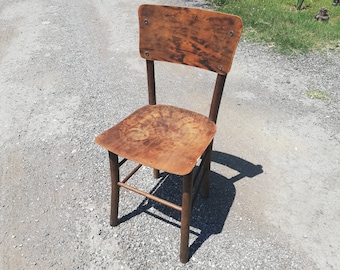 Vintage wooden chair from 50s - Kitchen chair - Old kitchen furniture - Farm decor - Decor for an old house - Retro chair - Collectible