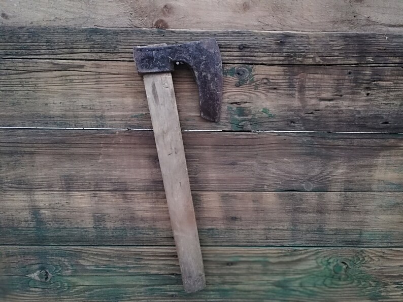 Jahrgang Axt Schmiedeeisen Axt Eisen Axt Mit Holzgriff Etsy