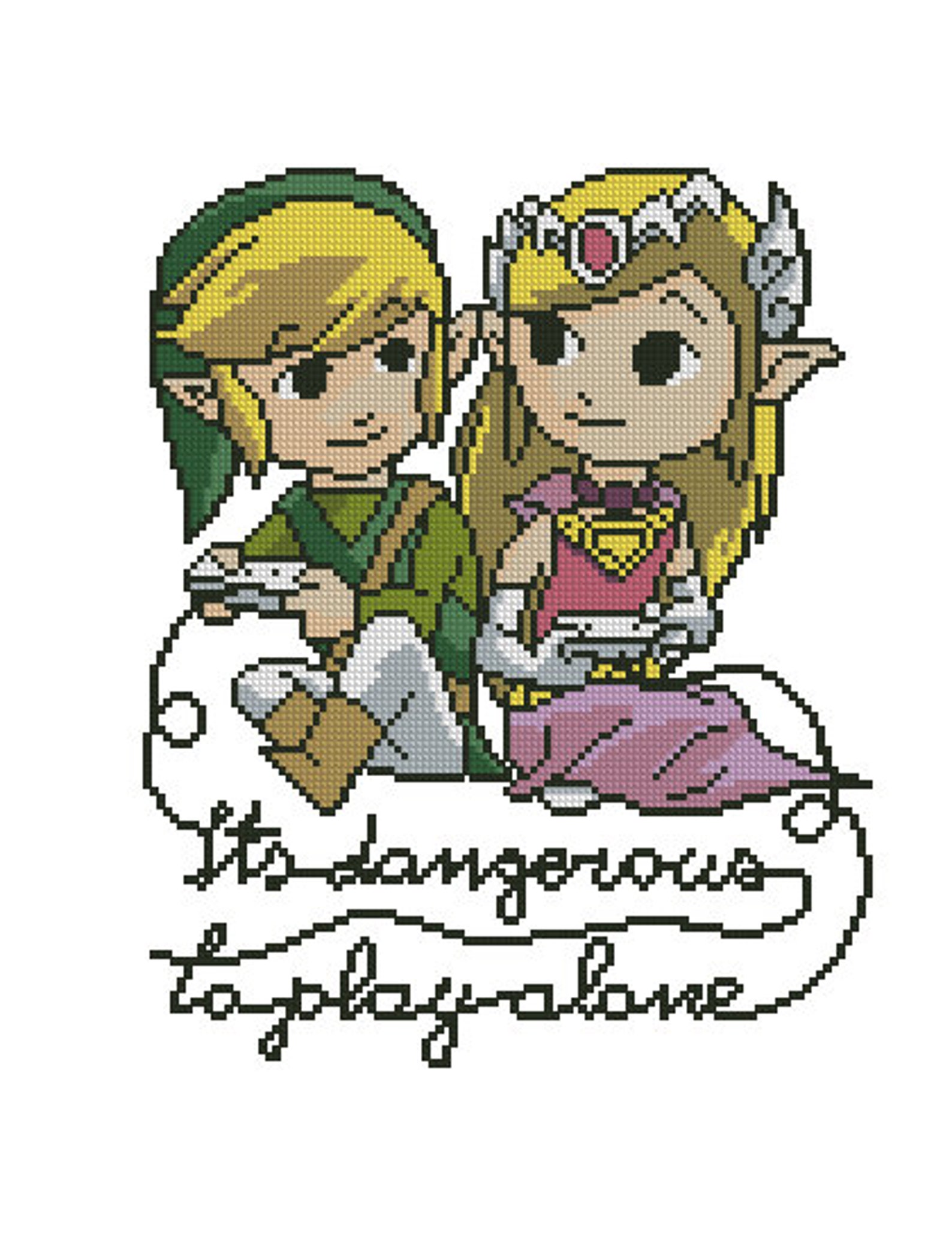 Link the Legend of Zelda Cross Stitch Video Game Crossstitch Etsy UK