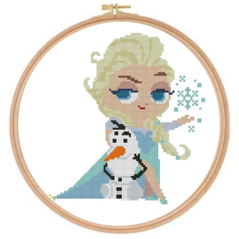 Disney cross stitch Elsa cross stitch Frozen cross stitch Etsy