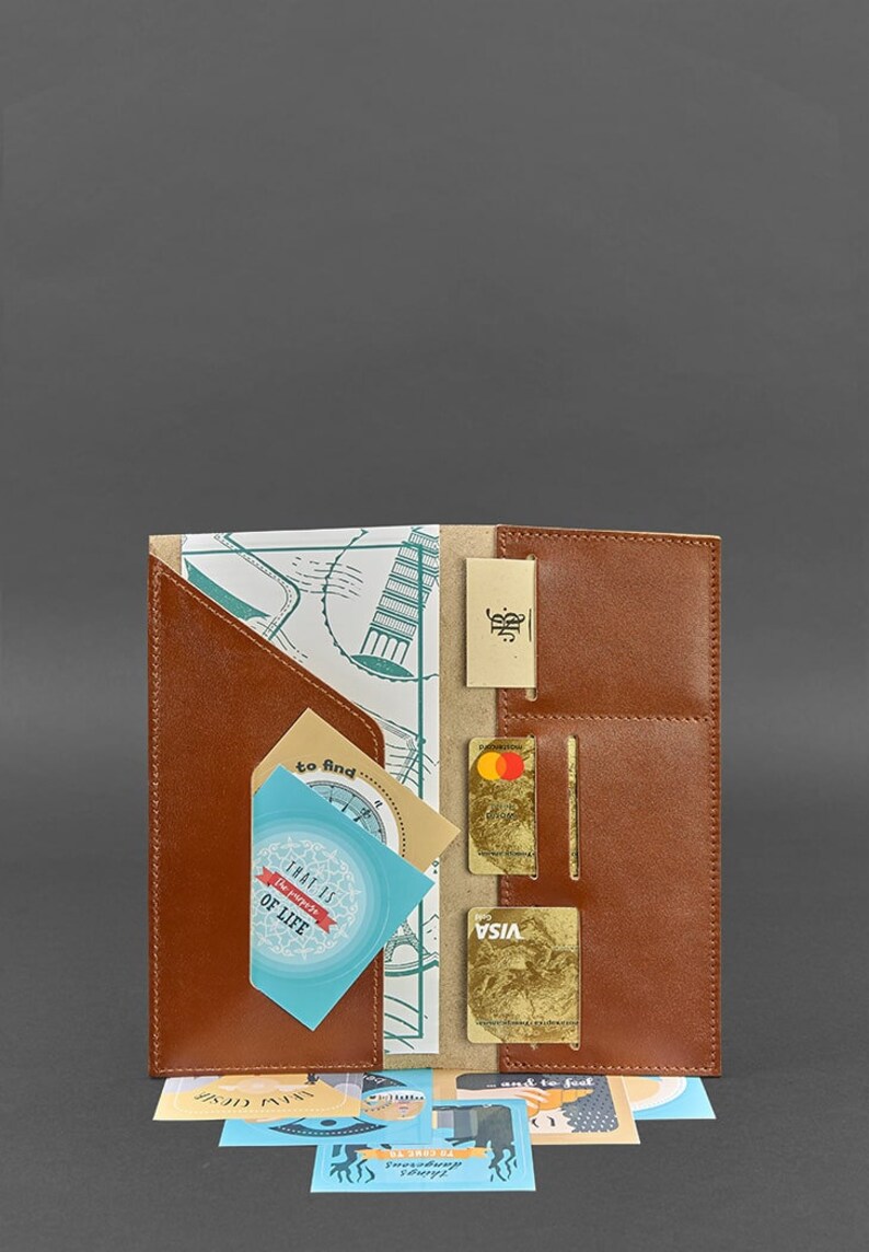 Gift for him Phone wallet Travel wallet Wallet organizer Family passport case Bags and purses Leather money holder