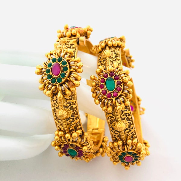 Openable Bracelet/ Jaipuri Bangle/ Statement Bracelet/ Sabyasachi/ Meenakari Kangan/ Indian Bridal Bracelet/ Pakistani Jewelry/2.6,2.8 size