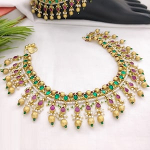 Kundan Payal/ Kundan Fußkettchen/ Indischer Fußkettchen/ Kundan Fußkettchen/ Polki Payal/ Grüne Fußkettchen/ Pajeb/ Indischer Braut fußkettchen