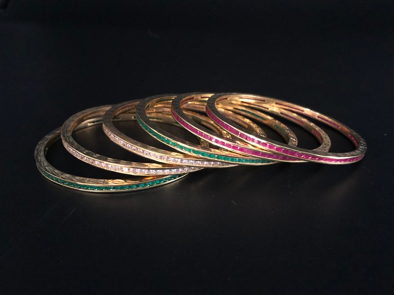 Multicolour Zirconia Bangles main image 1