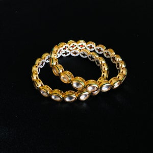 Kundan Bangles/ Rajwadi Kundan Bangles/ Rajasthani Kundan Kada/ Traditional Kundan Bangle/ Golden Meenakari Kada