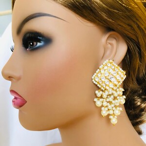 Golden Pacchi Kundan Chandbali / Jadau Chandbali / Pakistani Chandbali / Indian Bridal Chandbali / Indian Kundan Jewelry /AryaFashions