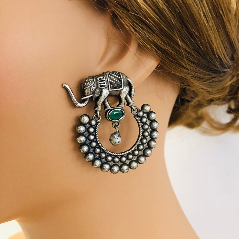 Silver Oxidized EarringsEthnic EarringsParty EarringGerman Silver EarringsSilver Oxidized EarringsIndian EarringsEthnicTribal Jewelry