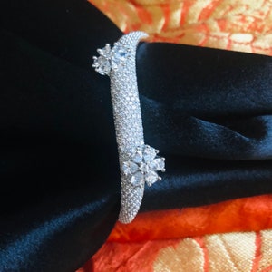 Rose Gold CZ Bracelet/ Indian Bridal Cubic Zirconia Bracelet/ CZ Bracelet/ Gift for her/ CZ Bracelet/ Indian Bracelet/Openable Bracelet