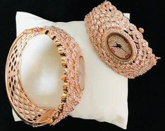 Amazon.com: Clastyle Rose Gold Watch and Bracelet Set for