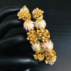 Pink Meenakari Bangles/ Blue Meenakari Rajwadi bangles/ Rajasthani bangles/ Blue Pink Jadau Bangles/ Jaipuri Meenakari Indian Bangles