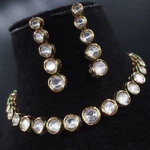 Kundan Necklace/ Golden Meenakari Necklace/ Kundan Necklace/ Bridal Kundan Necklace/ Kundan Jewelry/Indian Wedding/Kundan Meenakari necklace