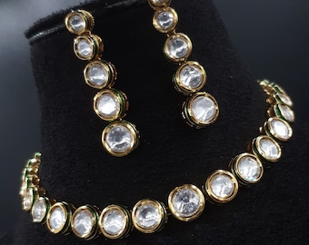 Kundan Meenakari Necklace: Indian Wedding Jewelry Set