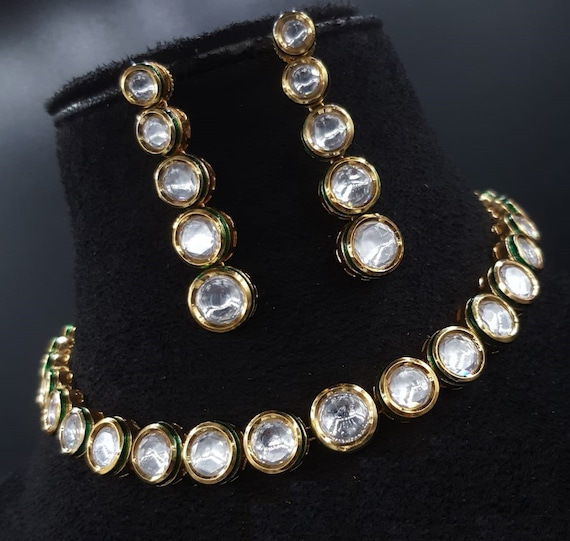 Kundan Meenakari Necklace: Indian Wedding Jewelry Set
