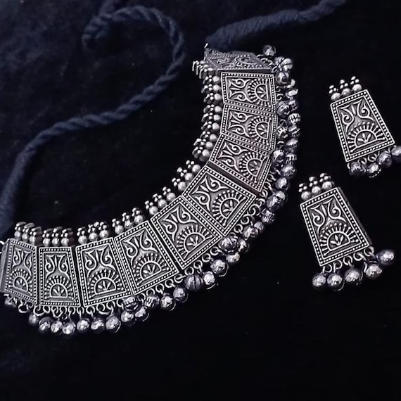 German Silver Choker silver Oxidized Choker oxidized Silver