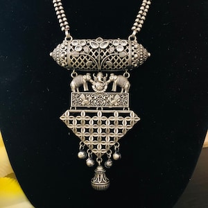925 stijl olifant geoxideerde zilveren ketting/groene tribale verklaring ketting/roze geoxideerde zilveren sieraden/Duitse zilveren verklaring ketting